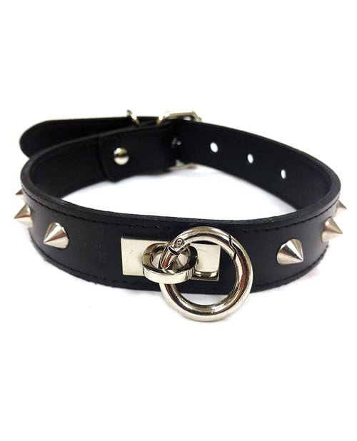 Rouge Leather O Ring Studded Collar | Shop Lowest Prices at Funlove.com