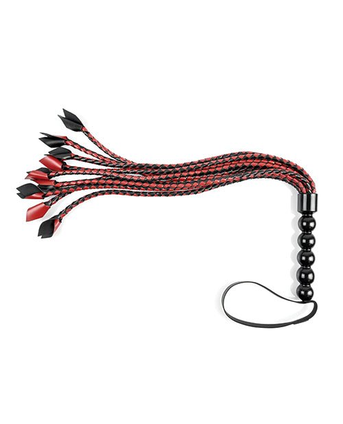Saffron Braided Flogger - Red/black | Shop Lowest Prices at Funlove.com