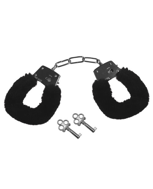 Sex & Mischief Furry Handcuffs - Black | Shop Lowest Prices at Funlove.com