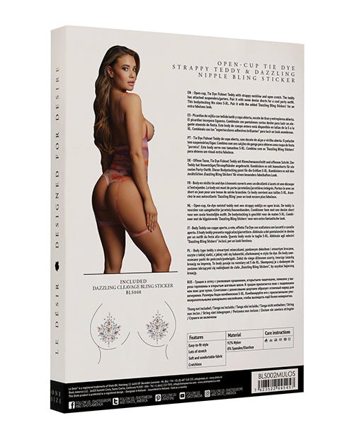 Shots Bliss Open Cup Strappy Teddy W/jewelry Pasties Multi O/s | Shop Lowest Prices at Funlove.com