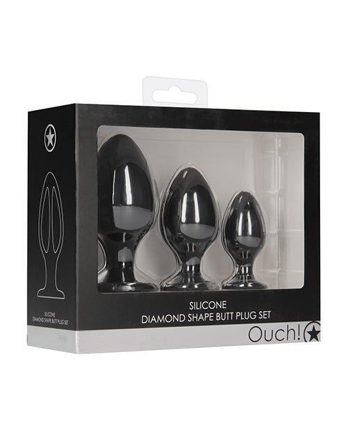 Shots Ouch Diamond Shape Butt Plug Set | Shop Lowest Prices at Funlove.com