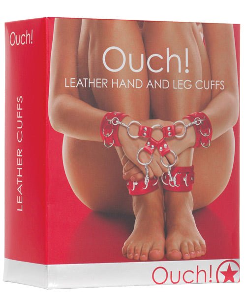 Shots Ouch Leather Hand & Leg Cuffs | Shop Lowest Prices at Funlove.com
