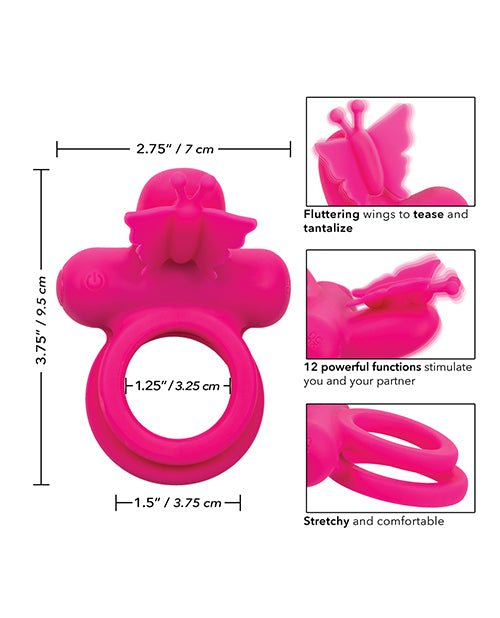 Silicone Rechargeable Butterfly Dual Ring | Shop Lowest Prices at Funlove.com
