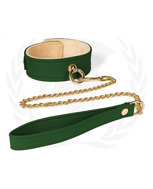 Spartacus Plush Lined Pu Collar & Chained Leash | Shop Lowest Prices at Funlove.com