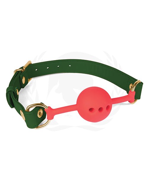 Spartacus Silicone Ball Gag W/green Pu Straps - 46 Mm Green | Shop Lowest Prices at Funlove.com