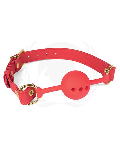 Spartacus Silicone Ball Gag W/red Pu Straps - 46 Mm Red | Shop Lowest Prices at Funlove.com