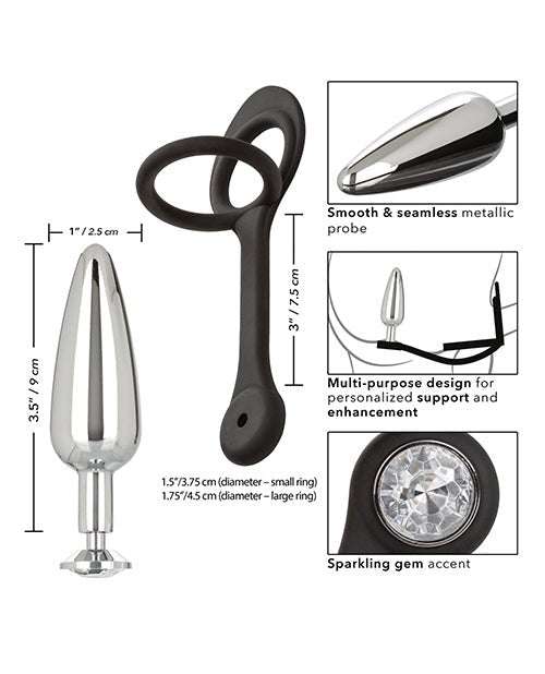 Star Fucker Slim Gem Plug W/silicone Enhancer - Black | Shop Lowest Prices at Funlove.com