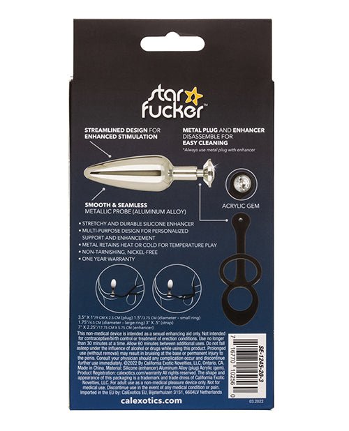 Star Fucker Slim Gem Plug W/silicone Enhancer - Black | Shop Lowest Prices at Funlove.com