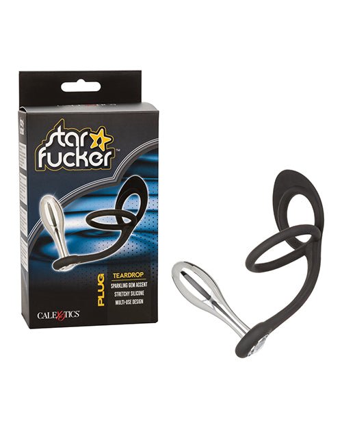 Star Fucker Teardrop Gem Plug W/silicone Enhancer - Black | Shop Lowest Prices at Funlove.com