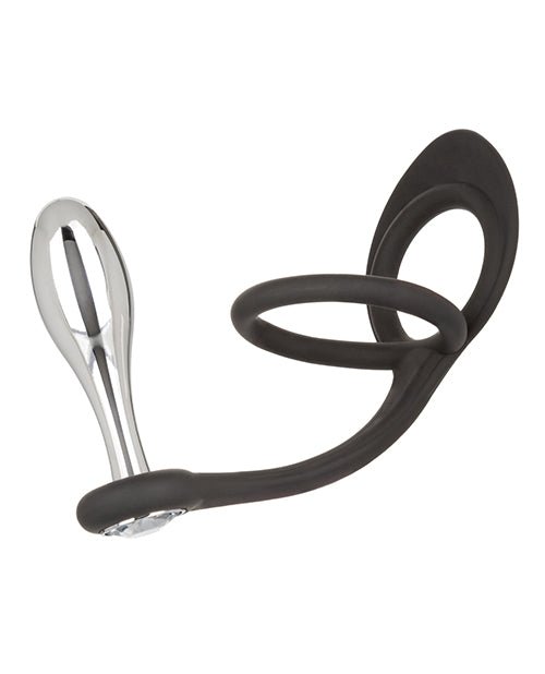 Star Fucker Teardrop Gem Plug W/silicone Enhancer - Black | Shop Lowest Prices at Funlove.com