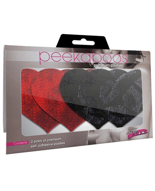 Stolen Kisses Hearts - Red & Black Pack Of 2 | Shop Lowest Prices at Funlove.com