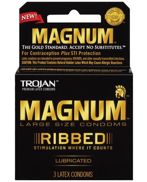 Trojan Magnum Ribbed Condoms | Shop Lowest Prices at Funlove.com