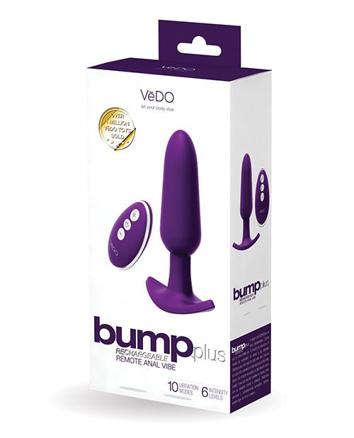 Vedo Bump Plus Rechareable Remote Control Anal Vibe - Deep Purple | Shop Lowest Prices at Funlove.com