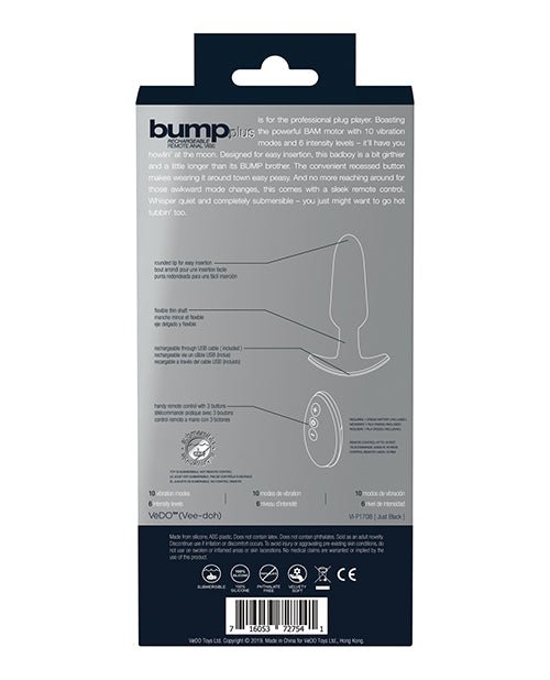 Vedo Bump Plus Remote Control Anal Vibe | Shop Lowest Prices at Funlove.com