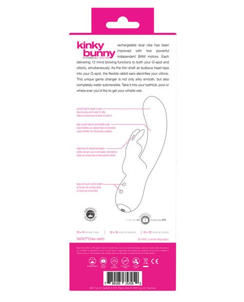 Vedo Kinky Bunny Plus Rechargeable Dual Vibe | Shop Lowest Prices at Funlove.com