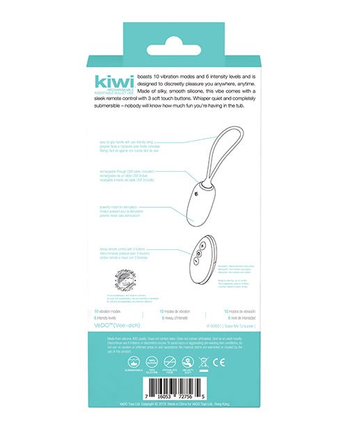 Vedo Kiwi Rechargeable Insertable Bullet - Tease Me Turquoise | Shop Lowest Prices at Funlove.com