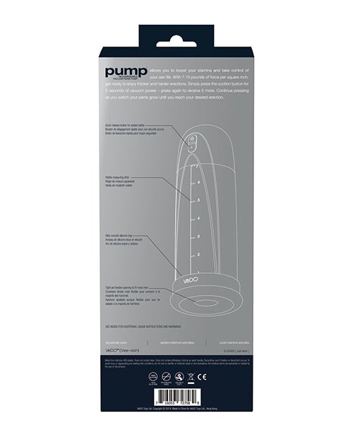 Vedo Pump Rechargeable Vacuum Penis Pump - Just Black | Shop Lowest Prices at Funlove.com