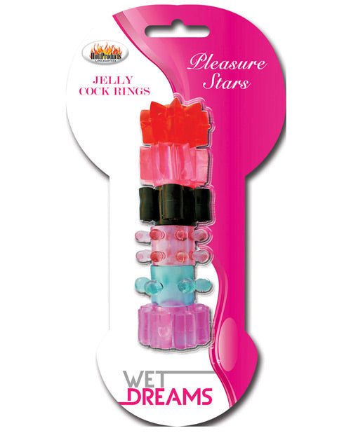 Wet Dreams Pleasure Stars Jelly Cock Rings (6 Pack) | Shop Lowest Prices at Funlove.com