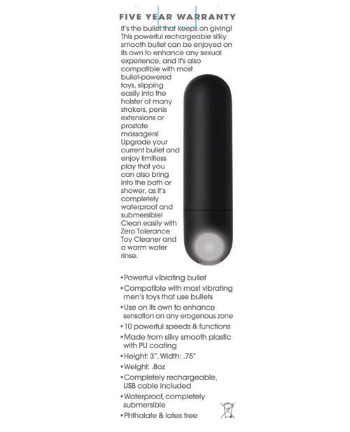 Zero Tolerance All Powerful Rechargeable Bullet | Shop Lowest Prices at Funlove.com